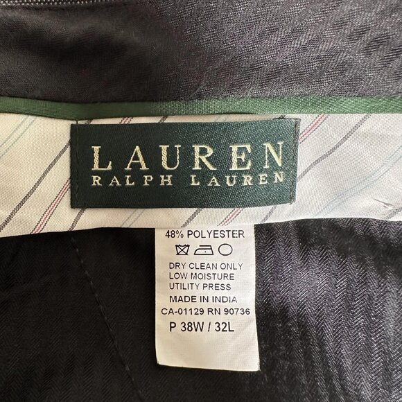 Lauren Ralph Lauren Dress pants Men Size W38 L32 Gray Slash Pockets Flat Front - Picture 9 of 11